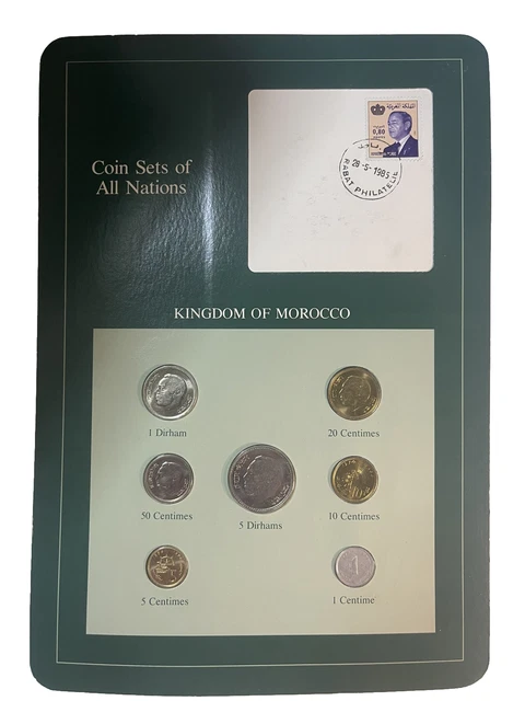 Coin Sets of All Nations Morocco Uncirculated All 1974 but 5 Dirhams 1980