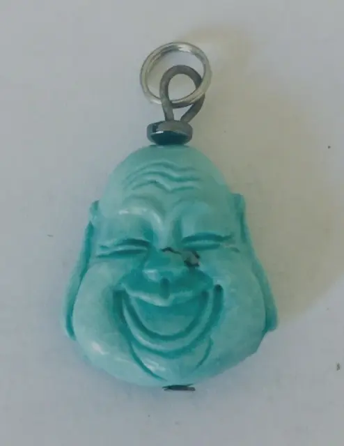Turquoise 2 Sided Charm Bead Pendant Buddha Unicorn Charm