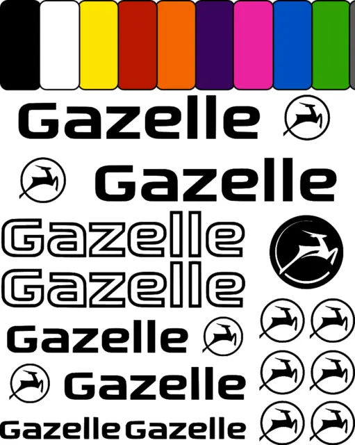 GAZELLE Vinyl Decal Stickers Bike set sticker Aufkleber Satz bicycle cycling mtb