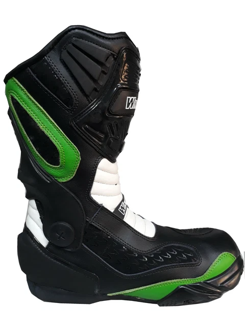 Bottes Chaussures sport racing de Course pour Moto en Cuir Avec Protections