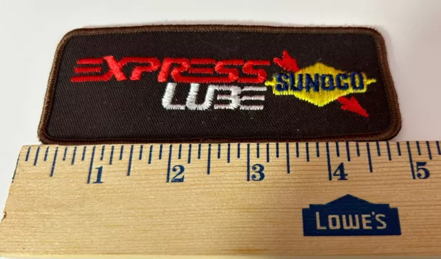 SUNOCO Express Lube GAS STATION OIL  5” VINTAGE ADVERTISING PATCH