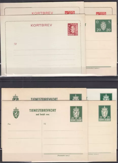 Fd17034/ Norway – Postal Stationery – 1951 / 1956 Mint Mnh Selection