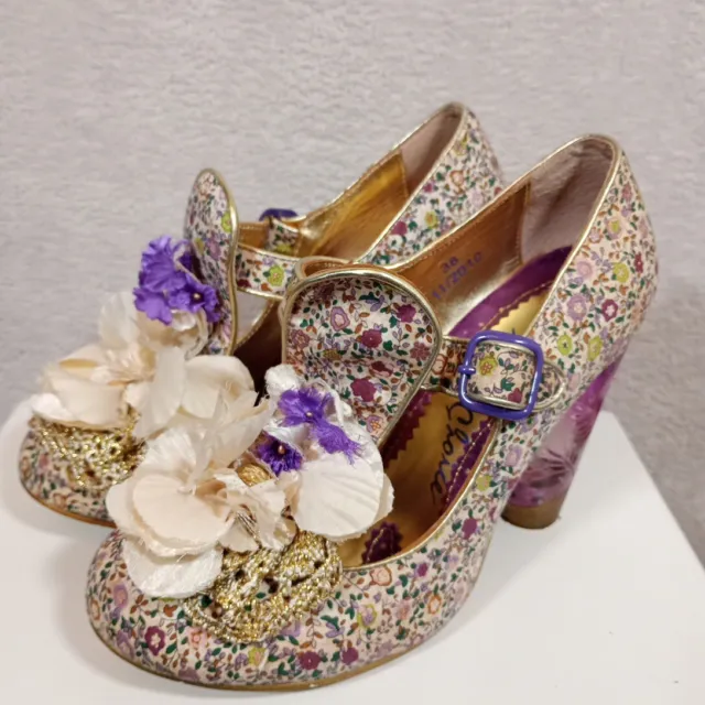 IRREGULAR CHOICE SHOES Perspex Heels Can't Touch This Purple Floral ...
