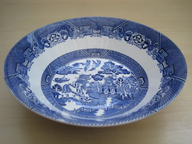 Vintage Wood & Sons Woods Ware Blue Willow Pattern 8.25 Inch Open Serving Bowl