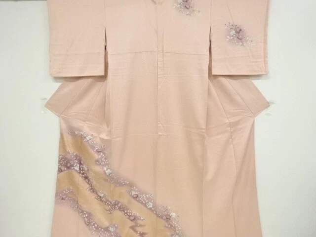 40344# Japanese Kimono / Antique Kimono / Kinsai / Shibori / Tsujigahana