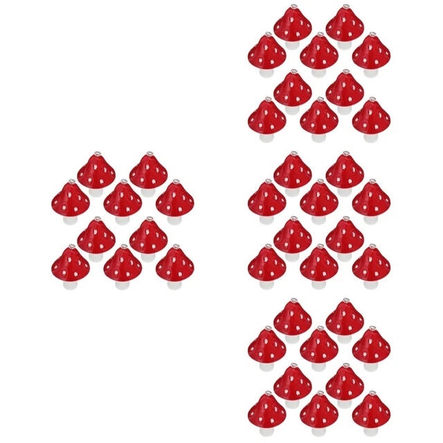 40 Pcs Jewelry Making Charms DIY Accessories Colorful Earrings Small Mushroom