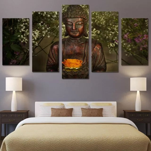 Wall Art Canvas Painting Picture Home Decor Modern Abstract Buddha Flower Poster