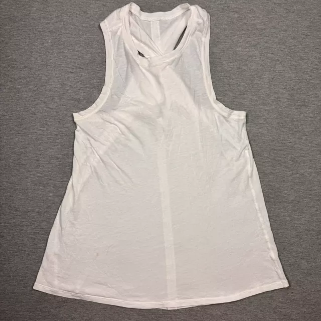 lululemon white tank womens crossing back no size tag FLAWED
