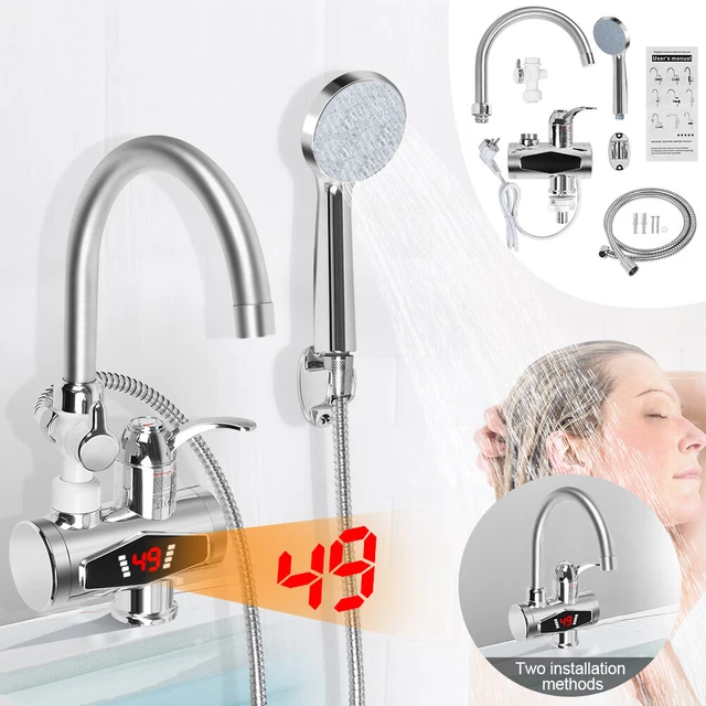 Digitales Dusch Thermometer LED - 304 Edelstahl Wasserthermometer 0-99°C