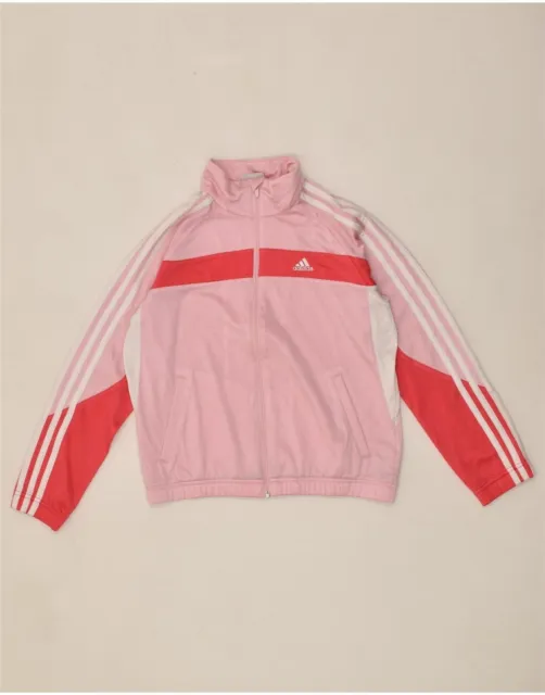 ADIDAS Girls Tracksuit Top Jacket 11-12 Years Pink AR09