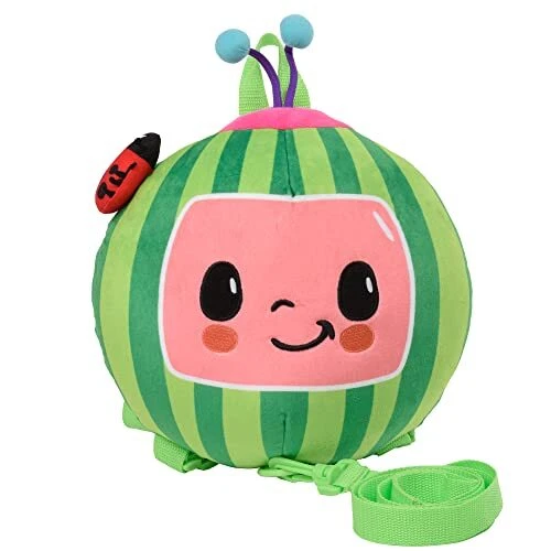 Cocomelon Plush Watermelon Toddler Backpack with Detachable Safety Leash, Anti