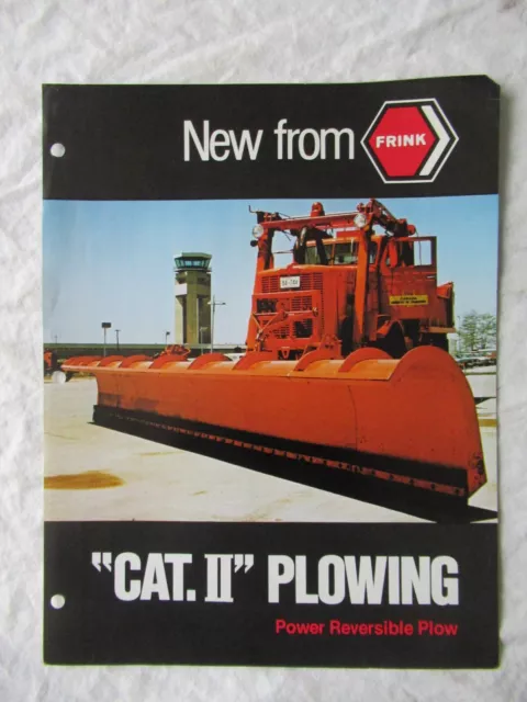 Frink CAT II Snow Plow Snowplow Removal Specification Sheet Brochure