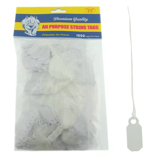 Merchandise Jewelry Price Tag White Square String Style Label 1000 Pcs
