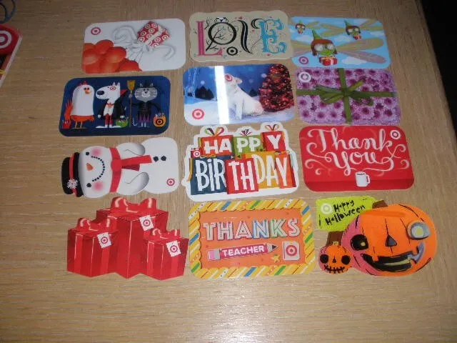 Target #1    12 different new and used collectible gift cards