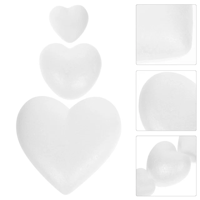 3 PCS FOAM Hearts for Crafts DIY Material Shaped Foams Love Blank £6.55