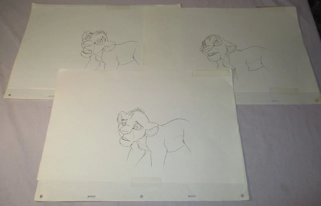 1994 Disney's LION KING Lot 3 Production Animation Used XEROX COPIES Simba Cub