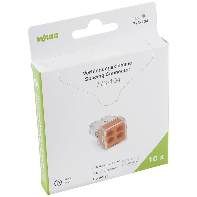 Borne de raccordement rigide: 0.75-2.5 mm² Nombre de pôles (num): 4 WAGO 10