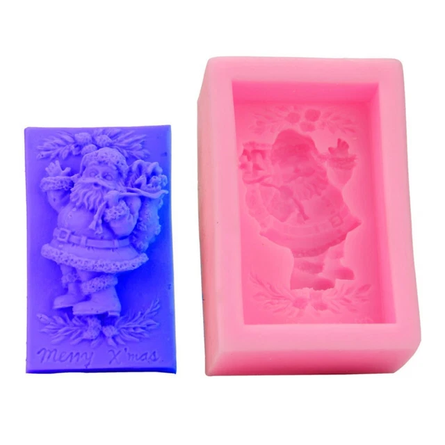 pink Christmas Santa Claus Silicone Molds Silicone Soap Molds  Soap Making