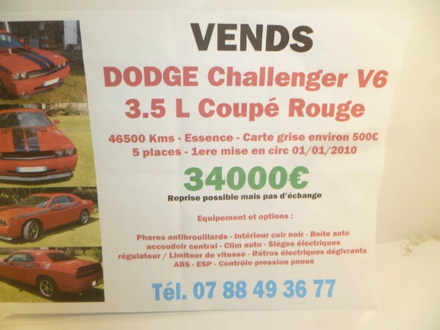 Dodge Challenger V 6 3,5 /Reprise Possible Pas D'échange 8