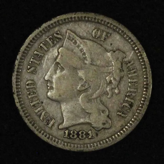 1881 3c Three Cent Nickel - Free Shipping USA
