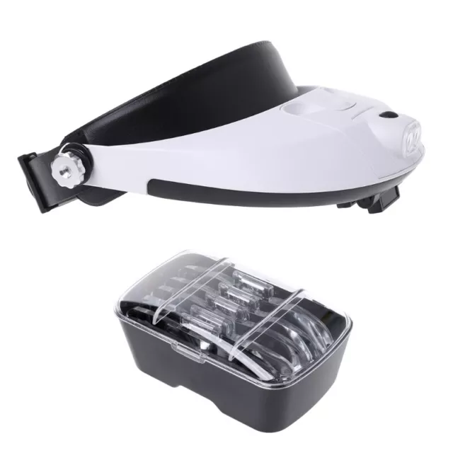 LED Lamp Light Headband Headset Head Jeweler Magnifier Magnifying Glass Loupe