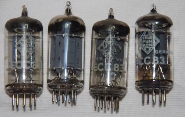 4x ECC83 Original Telefunken - tested good  -  nice quad