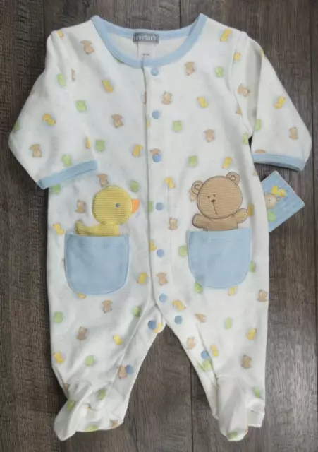 Baby Boy Girl Clothes New Vintage Carter's Newborn Duck Bubbles Footed Outfit