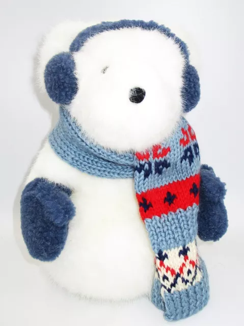 Boyd's Bear Franz Farklefrost 11"  Snowman Sparkle Plush Scarf, Mittens Ear Muff