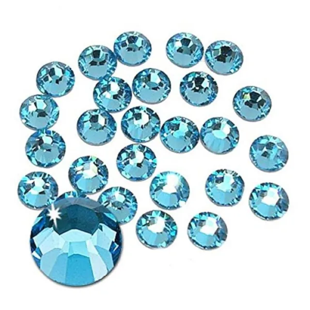 STRASS ADESIVI 7 mm Brillantini Cristallo Azzurro Brillante Stickers 210 pezzi