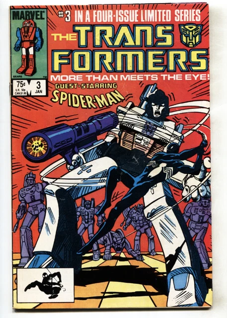 TRANSFORMERS #3--Black Costume Spider-Man!--comic book--1984--Marvel-