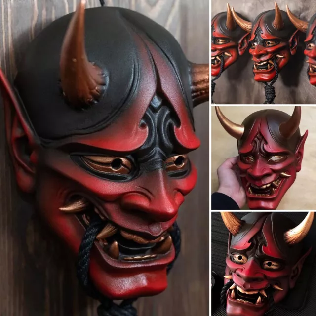 JAPANESE ASSASSIN MASK Halloween Creepy Face Mask Latex Cosplay Props ...