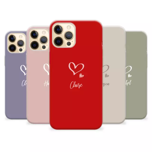 Personalised Phone Case with Name for iPhone 15 Pro 12 13 14 Max Silicone Cover