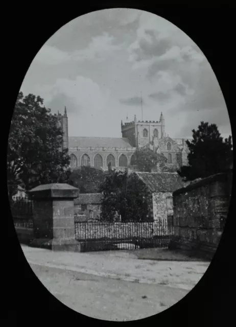 ANTIQUE Magic Lantern Slide DISTANT VIEW OF RIPON CATHEDRAL C1900 PHOTO