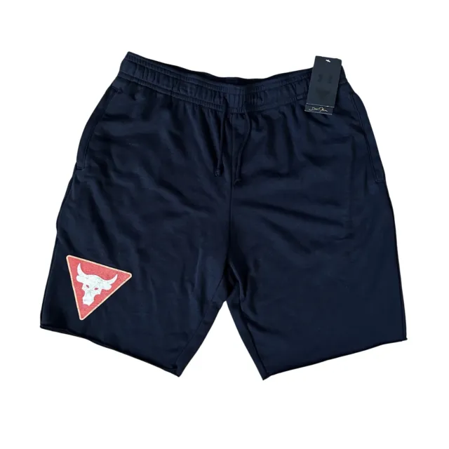 Under Armour Project Rock 10” Terry Fleece Black Shorts Mens XL 13780117 $60 NWT