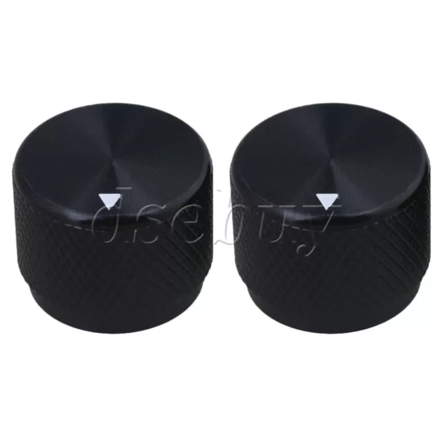 2PCS Black Aluminum Electric Guitar Potentiometer Volume Audio Control Knobs