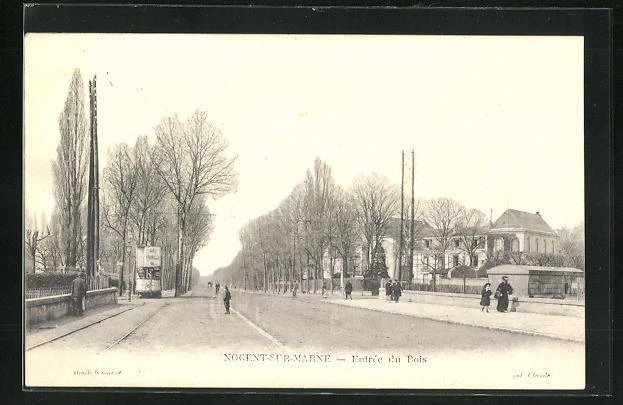 CPA Nogent-sur-Marne, Entrance du Bois, Le Tramway