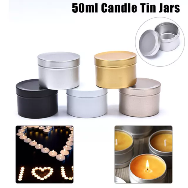 Candle Jars with Lid Bulk Round Candle Container Tins Empty Storage Box J ZT