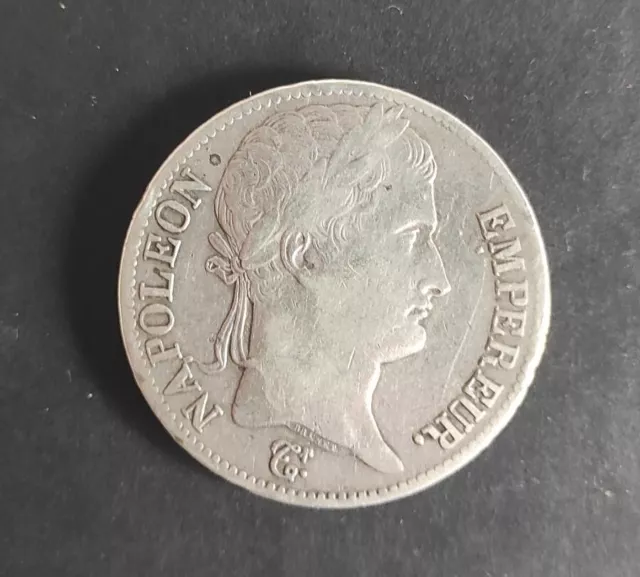 France Piece de 5 Francs Napoléon Empereur, Empire Français de 1813 A Paris 2