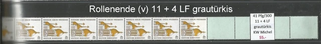 RM Sehenswürdigkeiten 41 Pfg RG 300 ROLLENENDE 11 + 4 LF v grautürkis