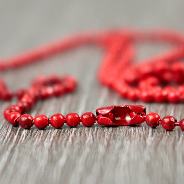 70 cm cadena esférica collar de metal con cierre joyería hágalo usted mismo manualidades rojo 2 mm