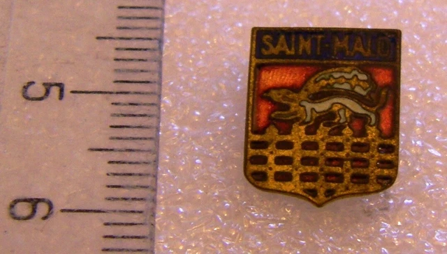 Broche Vintage Blason - Armoiries De Saint-Dié, Métal Argenté, Occasion