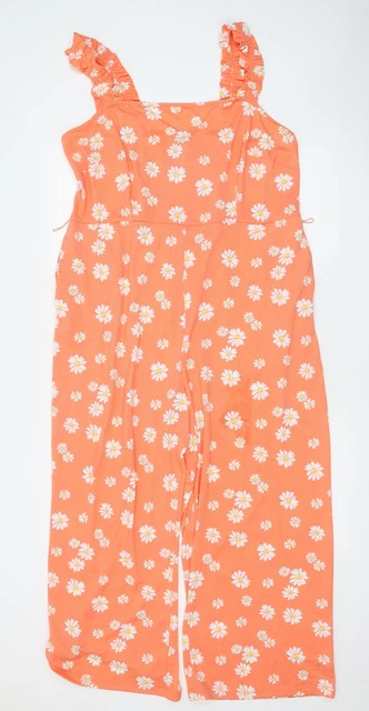 Maglione da donna arancione floreale poliestere George taglia 16