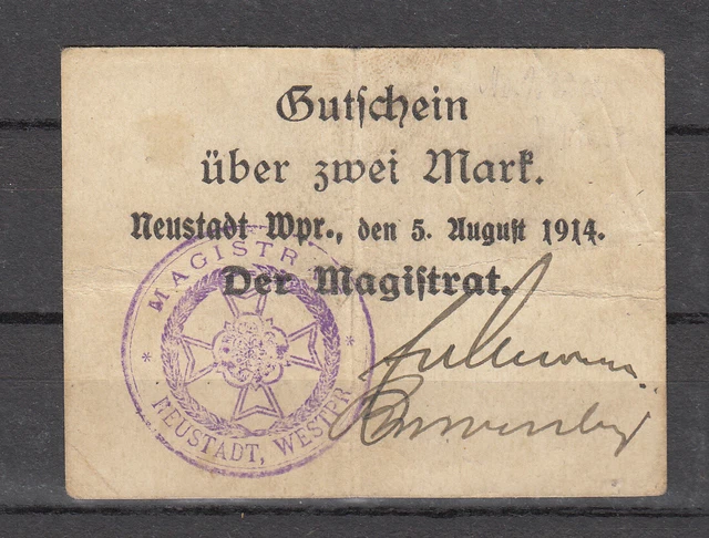Neustadt - City - 2 Mark - 05.08.1914 - Dießner 260.1f - Frakturdr. Wide