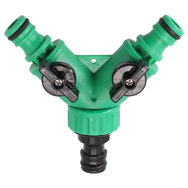 2 Way Garden Water Pipe Connectors Pipe Adapter  Y Shape Hose Splitter Valve