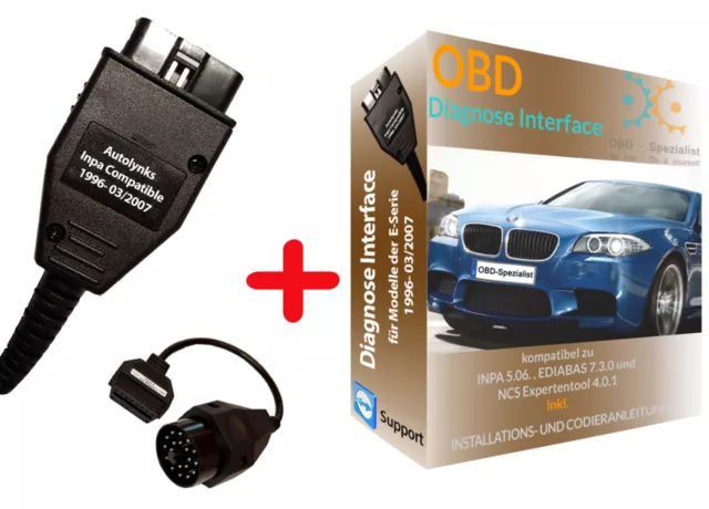 OBD2 USB Diagnosegerät Kabel für BMW +OBD1 INPA NCS ISTA E38/39 E46 E36 bis 2007