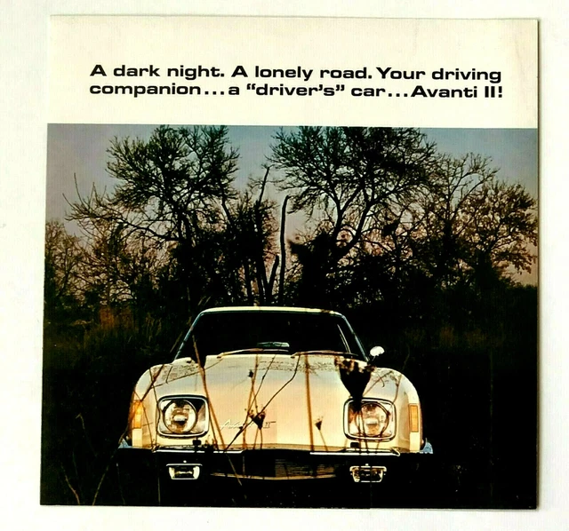 Vintage 1969 1970 Studebaker Avanti II Sales Brochure 4 Pages Photos Companion