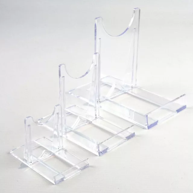 Adjustable Display Stands Twist Clear Plastic 5cm-25cm, 2" to 10" Plate, Bowl