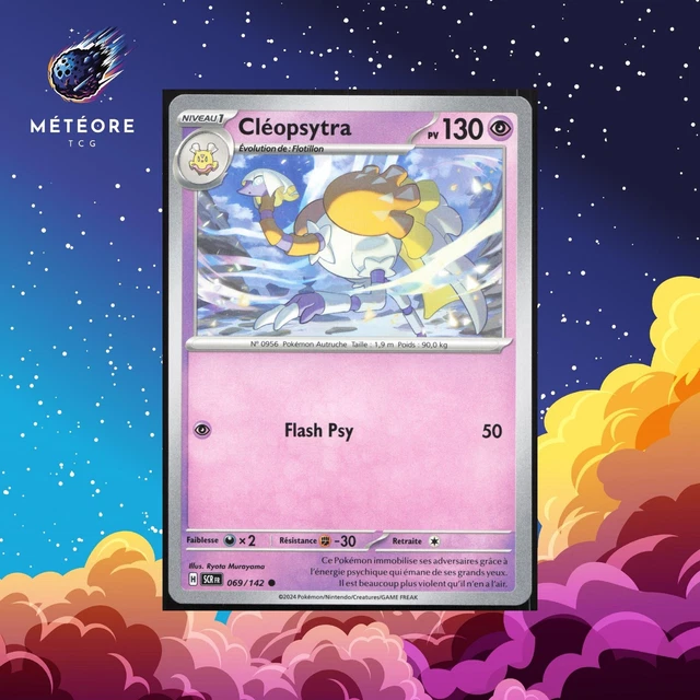 CARTE POKÉMON CLÉOPSYTRA 069/142 Couronne Stellaire Français EUR 1,40 ...