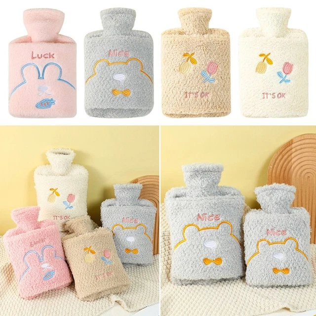 1000ml Belly Warm Heat Bottle Hot Water Bag Plush Cover Hand Warmer