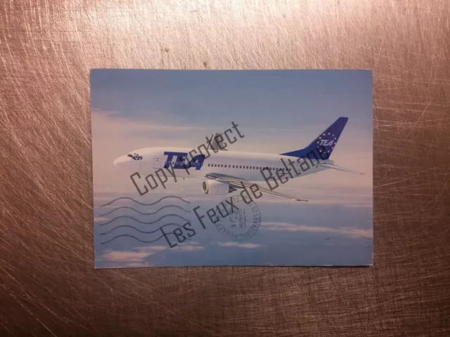 TEA TRANS EUROPEAN AIRWAYS  pub advert carte postale postcard